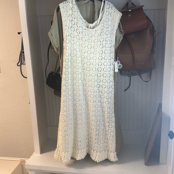 Anthropologie Dresses & Skirts - Crochet ivory dress from Anthropologie